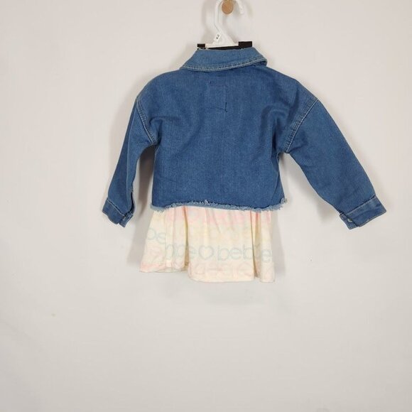 NWT Baby Girls Bebe Print Skater Dress and‎ Denim Jacket Set Size 18M - Picture 5 of 11